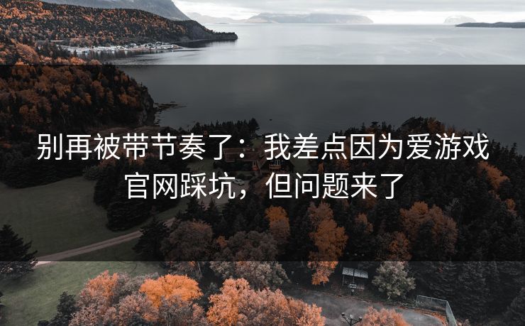 别再被带节奏了：我差点因为爱游戏官网踩坑，但问题来了