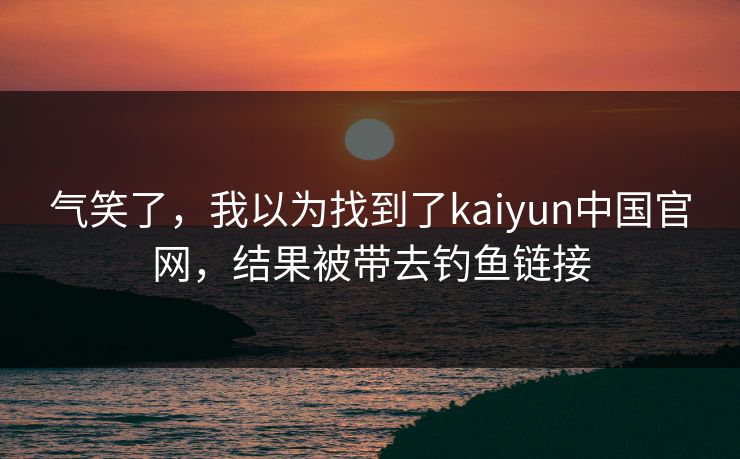 气笑了，我以为找到了kaiyun中国官网，结果被带去钓鱼链接
