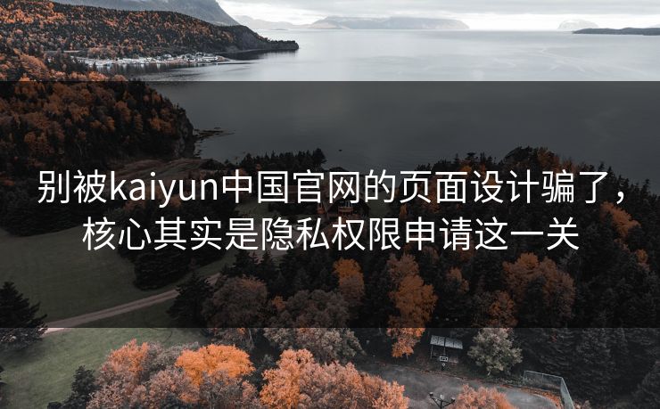别被kaiyun中国官网的页面设计骗了，核心其实是隐私权限申请这一关
